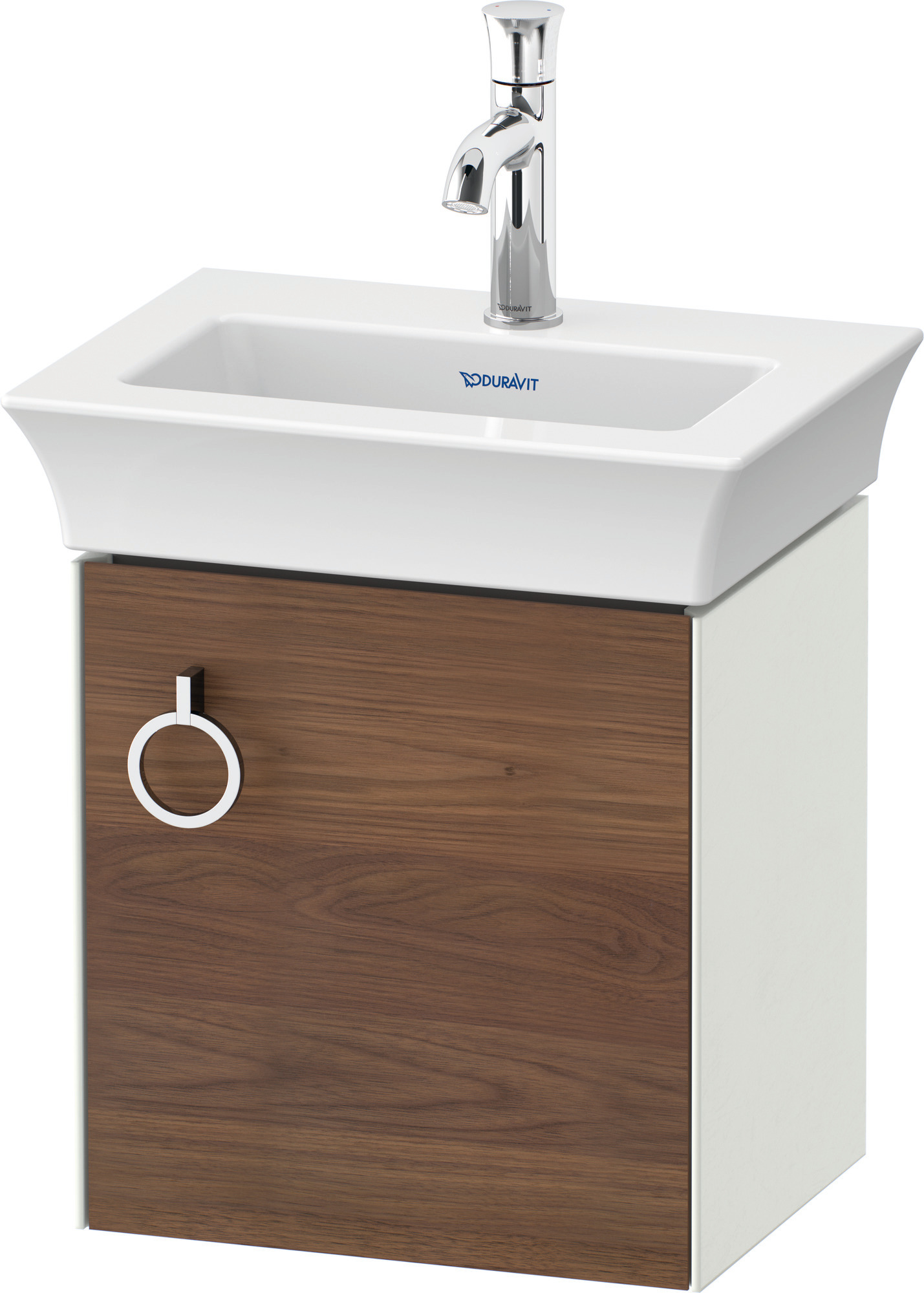 Duravit WTU wandh. White Tulip,1 Tür m.Griff 410x384x298,TA r.,Am.Nussb.M./Weiß Sdm.