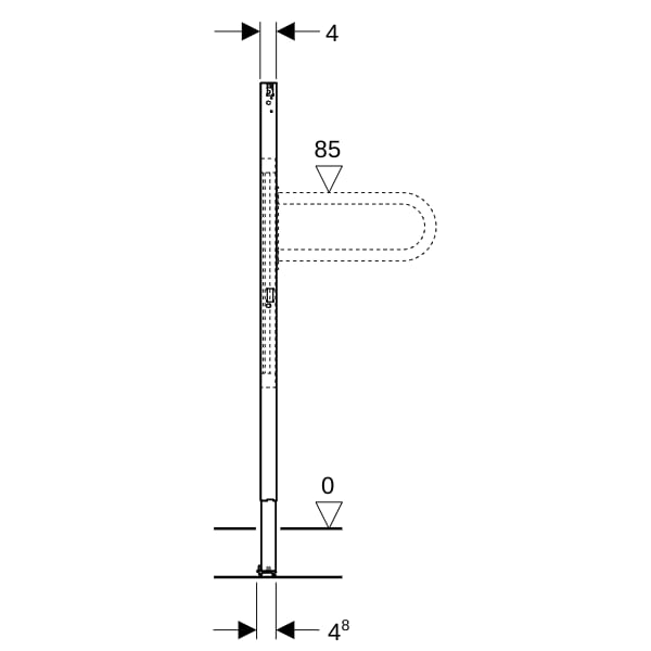 Geberit Duofix Elem. f. Stütz- u. Haltegriffe 112cm, barrierefrei