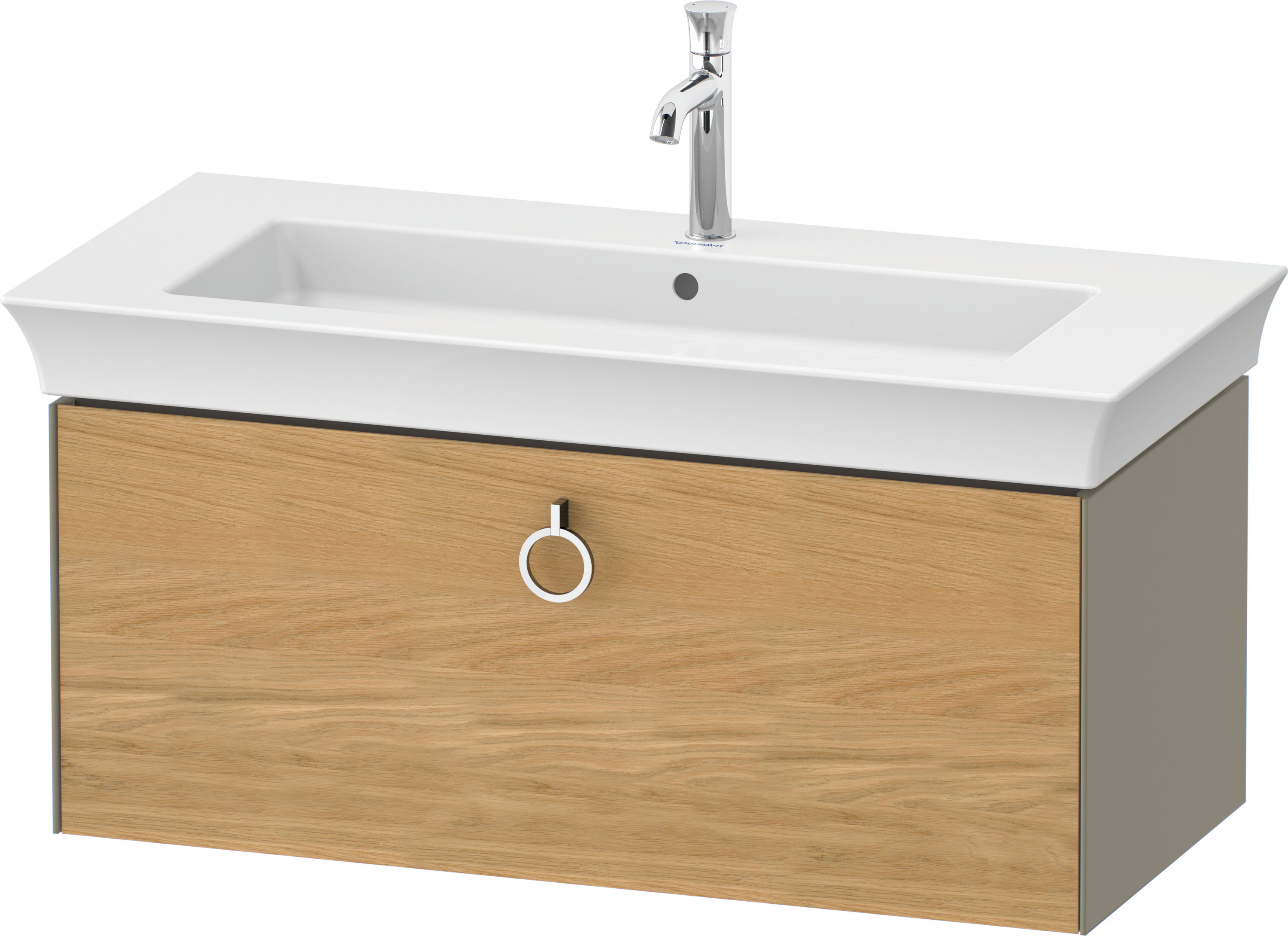 Duravit WTU wandh. White Tulip,1 Ausz.,mit Griff,410x984x458,Eiche N.M./Steing.HGL