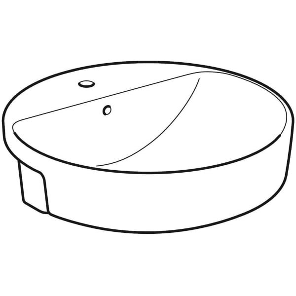 Geberit VariForm Halbeinbauwaschtisch, rund d: 50cm, m. Hl, m. Ül., weiß