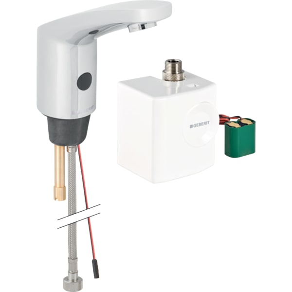 Geberit Typ 185 Waschtischarmatur, Generator ohne Mischer, hochglanz verchromt