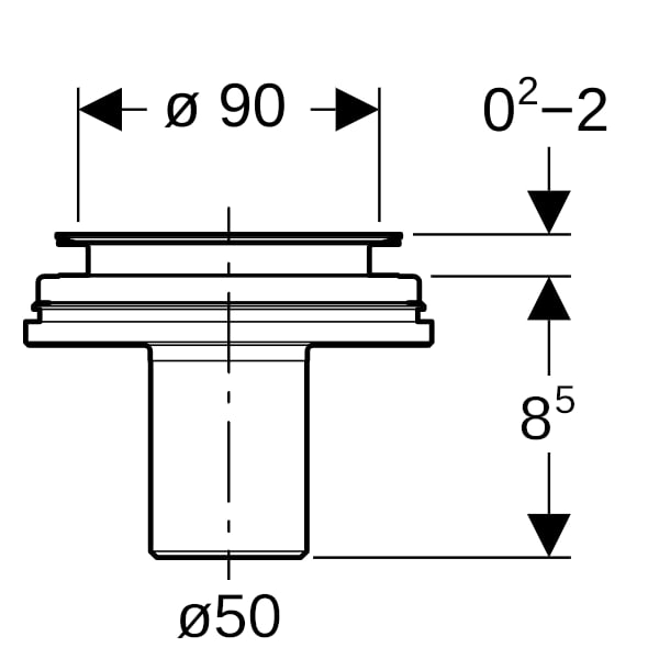 Geberit Duschwannenablauf d90 m. Ablaufdeckel