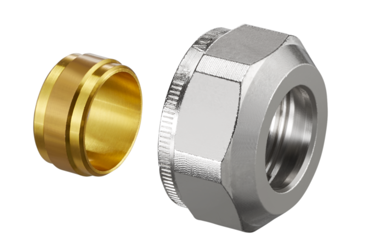 OVENTROP-Klemmringverschraubung Ofix CEP M24x1.5,15mm,2-fach f.Kupfer,Präz.-Stahl