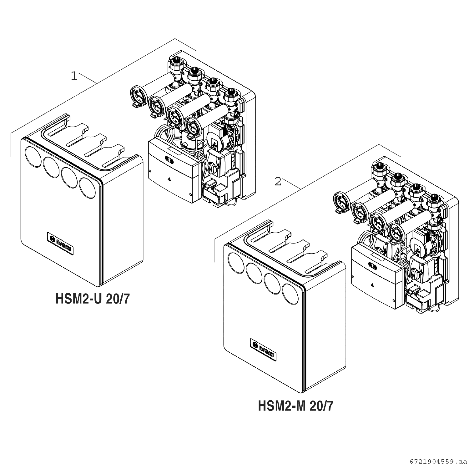 BOSCH Installationszub. HSM2-M20/7 MM200 Schnellmontageset für 2 Heizkreise+MM200