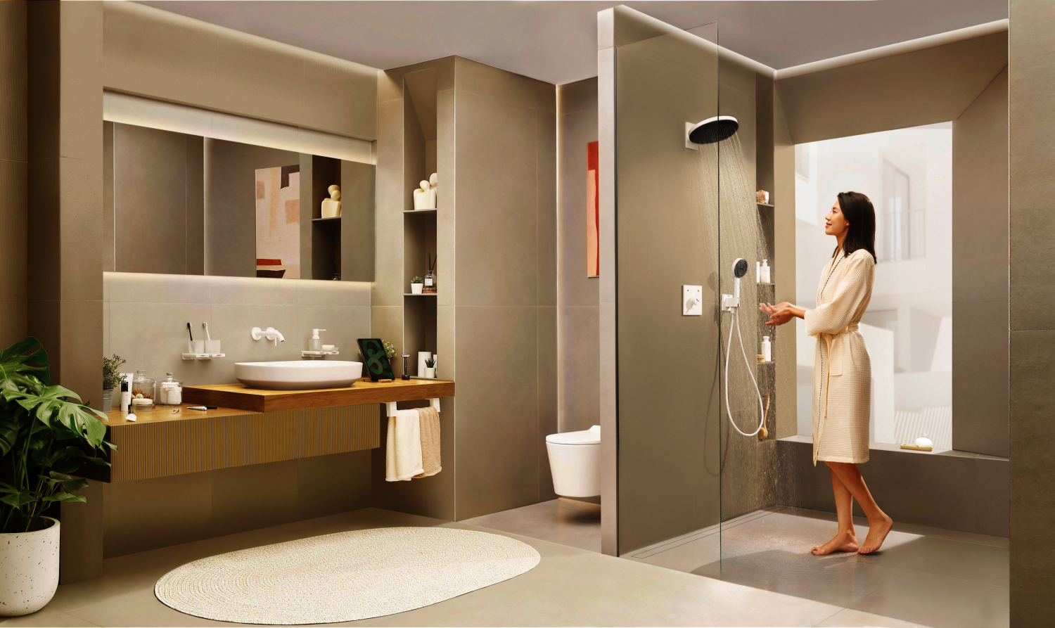 Hansgrohe 2-Loch Waschtischmischer Unterputz Tecturis S F-Set 165 mm Auslauf MW