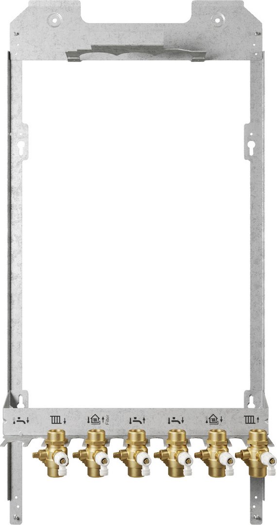 BOSCH Zubehör für Wohnungsstationen Montagerahmen F7001 RS inkl. Kugelhähne