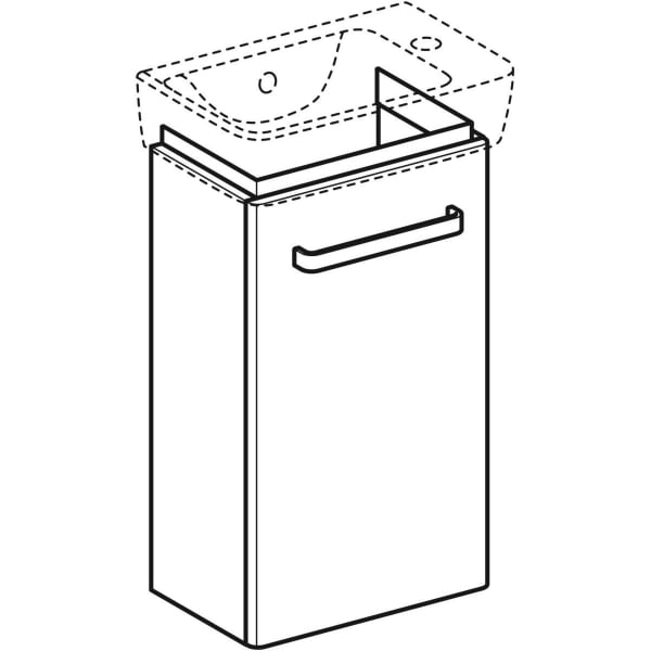 Geberit Renova Compact US 34,8cm für HWB 40cm mit 1 Tür, 34,8x60,4x25,2cm, hellgrau