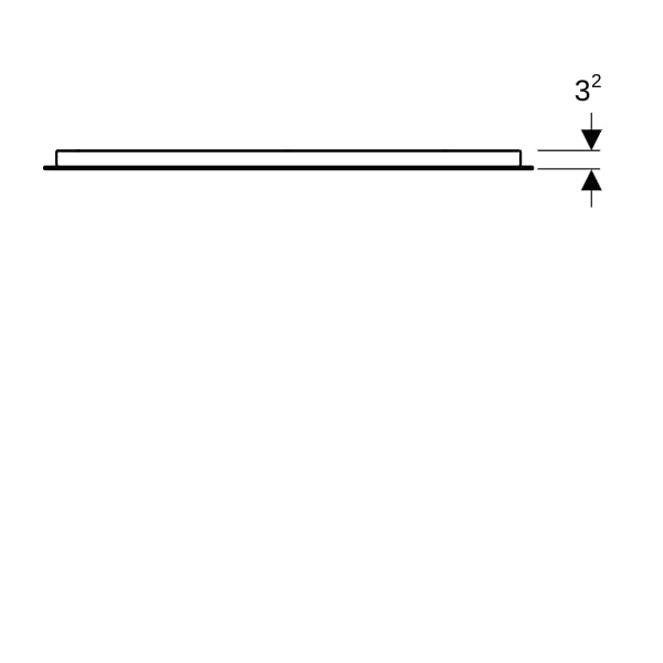 Geberit Option Basic Lichtspiegel, eckig Beleuchtung oben, 80x70x3cm, alu. elox