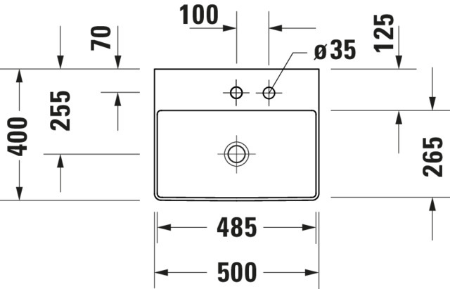 DU Möbel-WT compact DuraSquare 500mm o. ÜL, mit HLB, 1 HL, weiß, WonderGliss