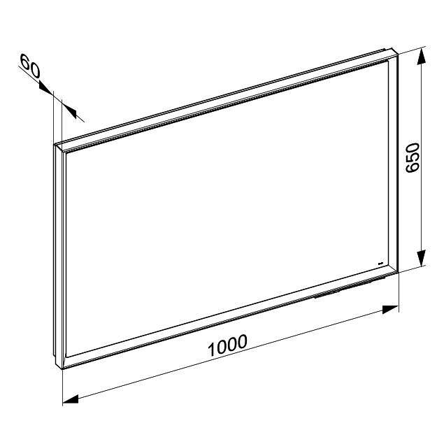 KEUCO LS R. Lumos 14598, Spiegelheizung,silb-elox.,1000x650x60mm