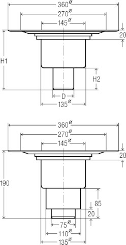 Viega Advantix Bodenablauf Grundkörper 100mm (DN70/100) Kunststoff grau 4951.15
