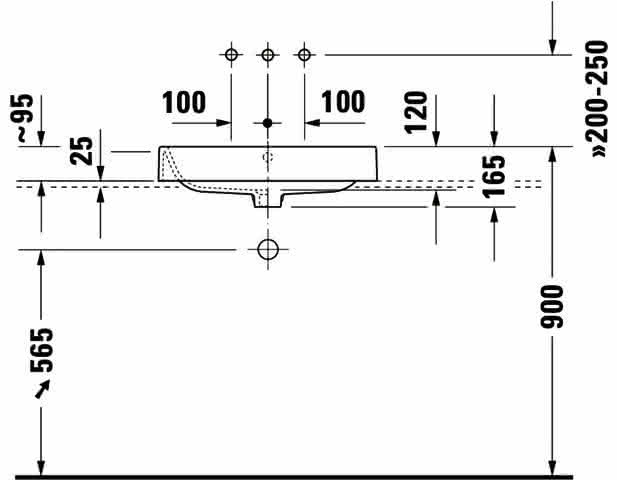 DU Aufsatzbecken Happy D.2 600 mm mit ÜL, ohne HLB, geschliffen, weiß