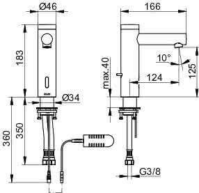 KEUCO Elektronik-WT-Mischer IXMO 59512 m.Netzteil, o.Ablgrt. Pure verchr.