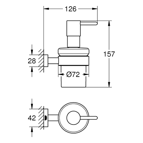 GROHE Seifenspender Essentials Cube 40756_1 mit Halter chrom
