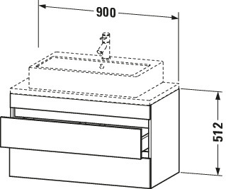 Duravit WTU DuraStyle f.Konsole 512x900x478 2 Schubk.,betongrau matt/betongrau matt
