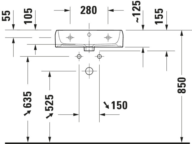Duravit Qatego WT 500mm mit HLB, HL 1,mit ÜL, Weiß HG