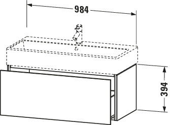 DU WTU L-Cube 394x984x459mm 1 Auszug, Nussbaum Dunkel