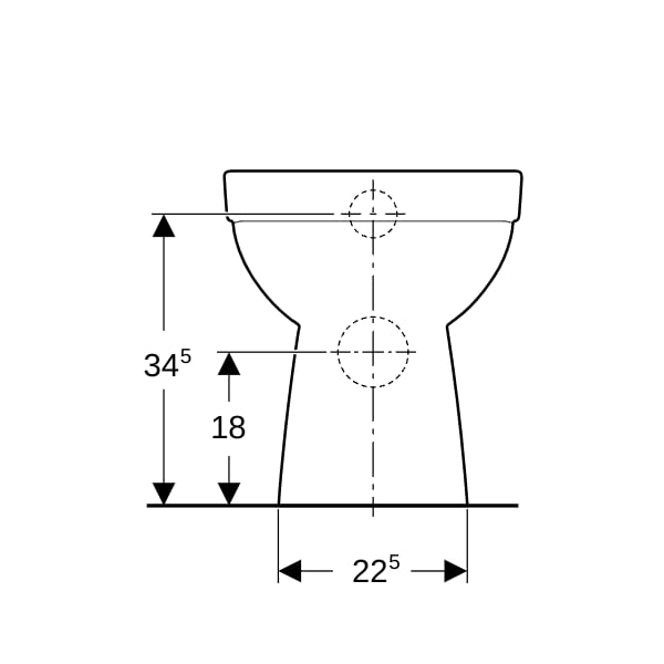 Geberit Renova Stand-WC Tiefspüler, Abg.horiz teilgeschlossene Form Rimfree, weiß Tect