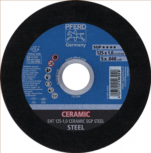 Trennscheibe Ceramic SGP Steel D125x1mm ger.STA Bohr.22,23mm PFERD Trennscheibe Ceramic SGP Steel D125x1mm ger.STA Bohr.22,23mm PFERD