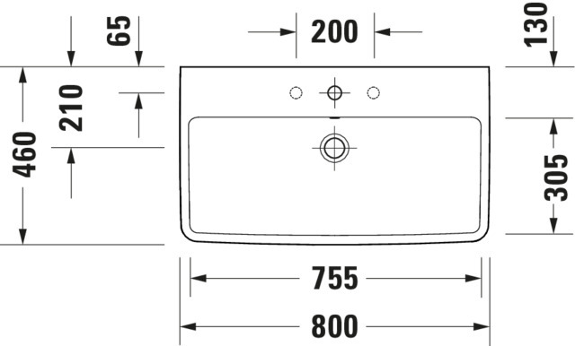DU WT/MWT 800mm Duravit No.1 weiß, mit ÜL,m. HLB