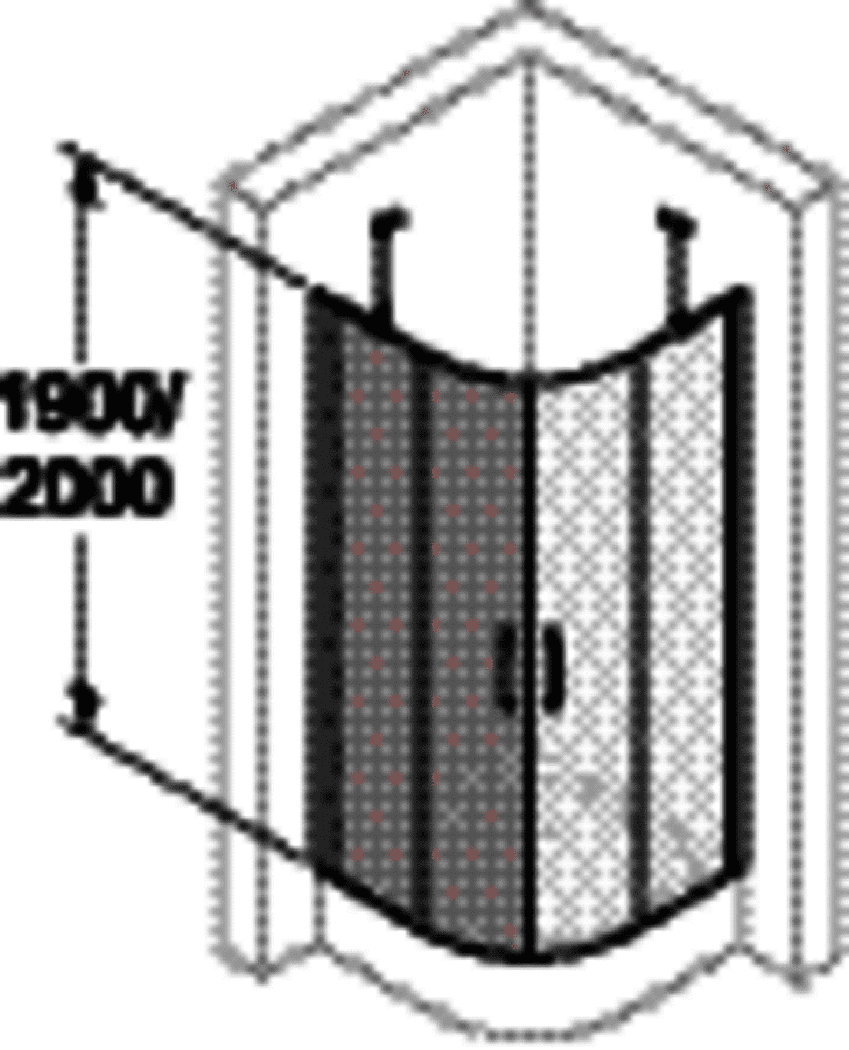 HP DA Classics 2 1/4 Kreis SWT 100/100 H:1900 R:500 silber matt klar
