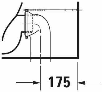 DU Stand-WC Kombi Starck 1 640 mm Tiefspüler, f.SPK, Abg.Vario, weiß