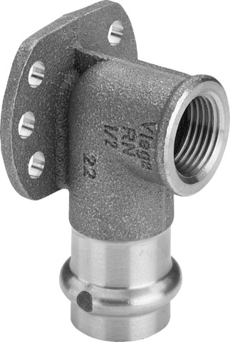 Viega Wandscheibe mit SC Sanpress 2225.5 in 15mm x Rp1/2 Siliziumbronze