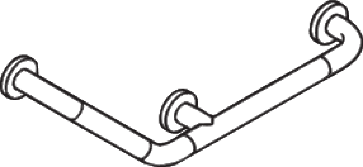 HEWI Winkelgriff Ser 801, d:33, 135 Gr Bogen aquablau