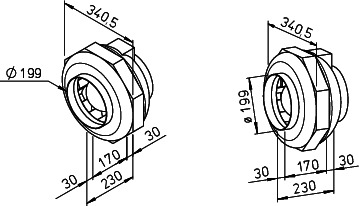 Helios RRK 200 Rohrventilator 1-PH Gehäuse glasfaserverst. Kunststoff