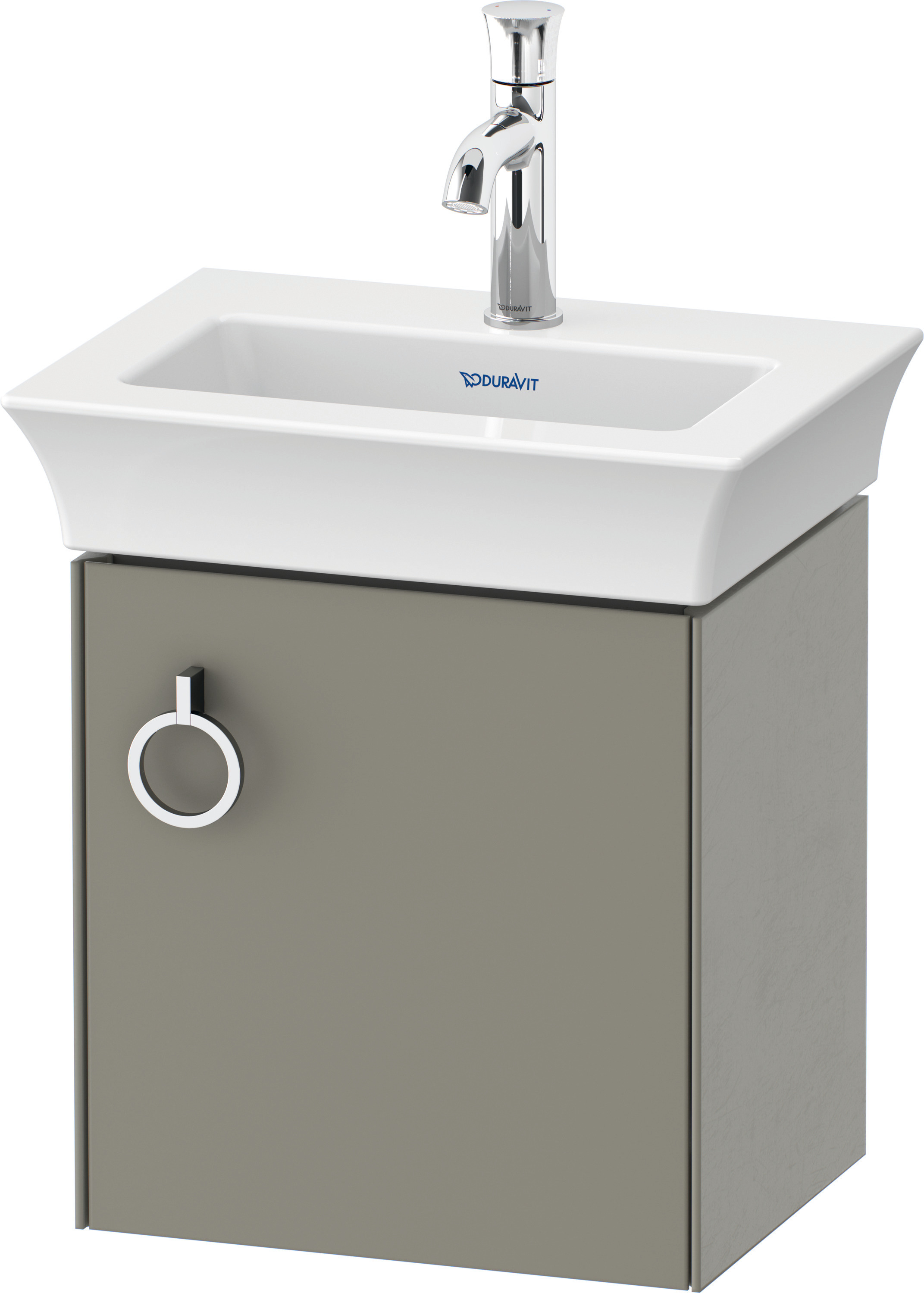 Duravit WTU wandh. White Tulip,1 Tür m.Griff 410x384x298,TA r.,Steingrau Seidenmatt