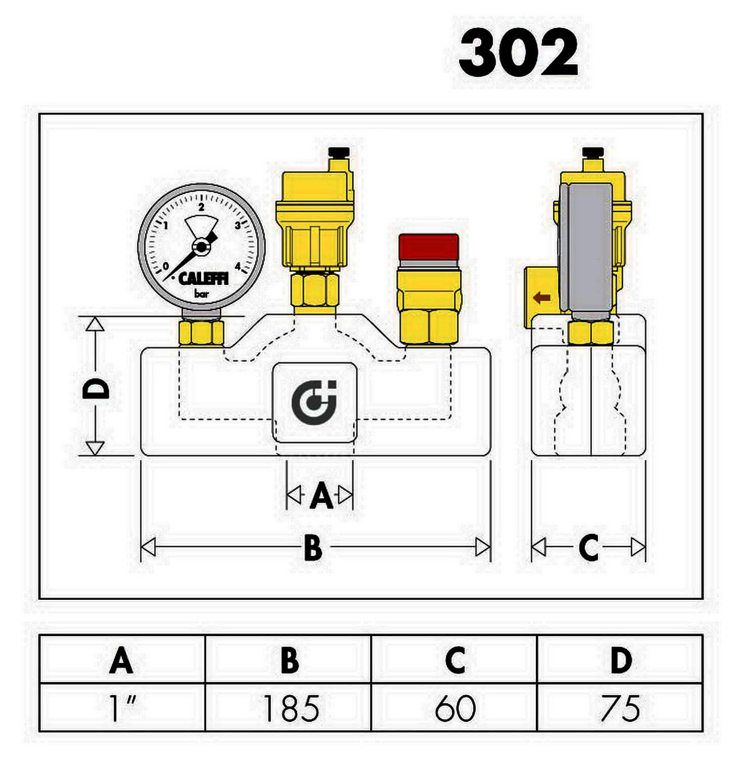 Caleffi Kesselgruppe Heizcal+Isolierung 3bar 50kW, Nr. 302631