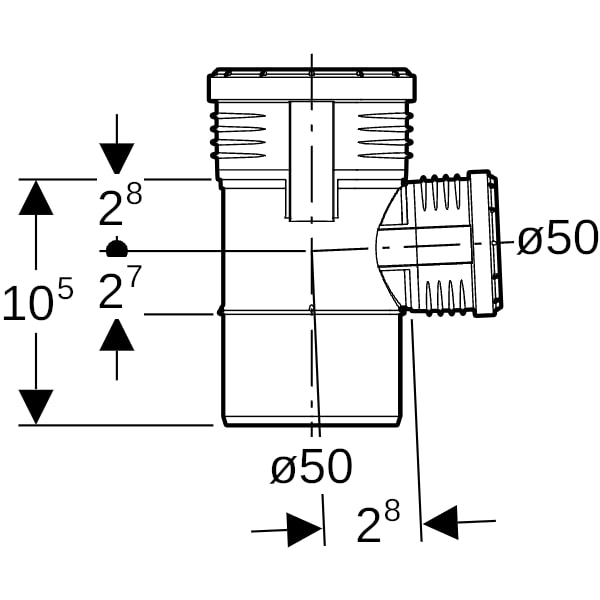 Geberit Silent-PP Abzweig 87,5Gr d50/50