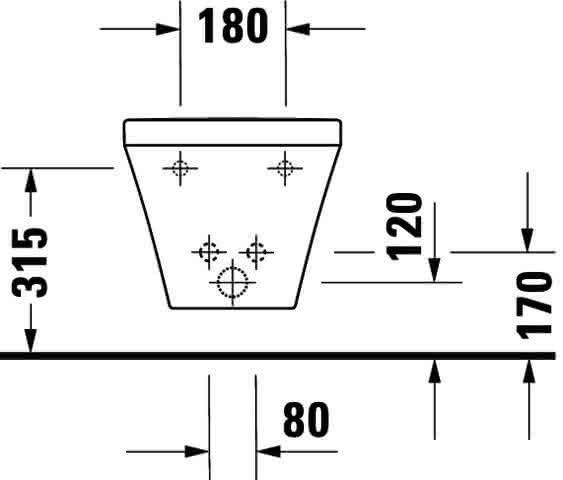 DU Wand-Bidet DuraStyle 540 mm mit ÜL, mit HLB, 1 HL, weiß