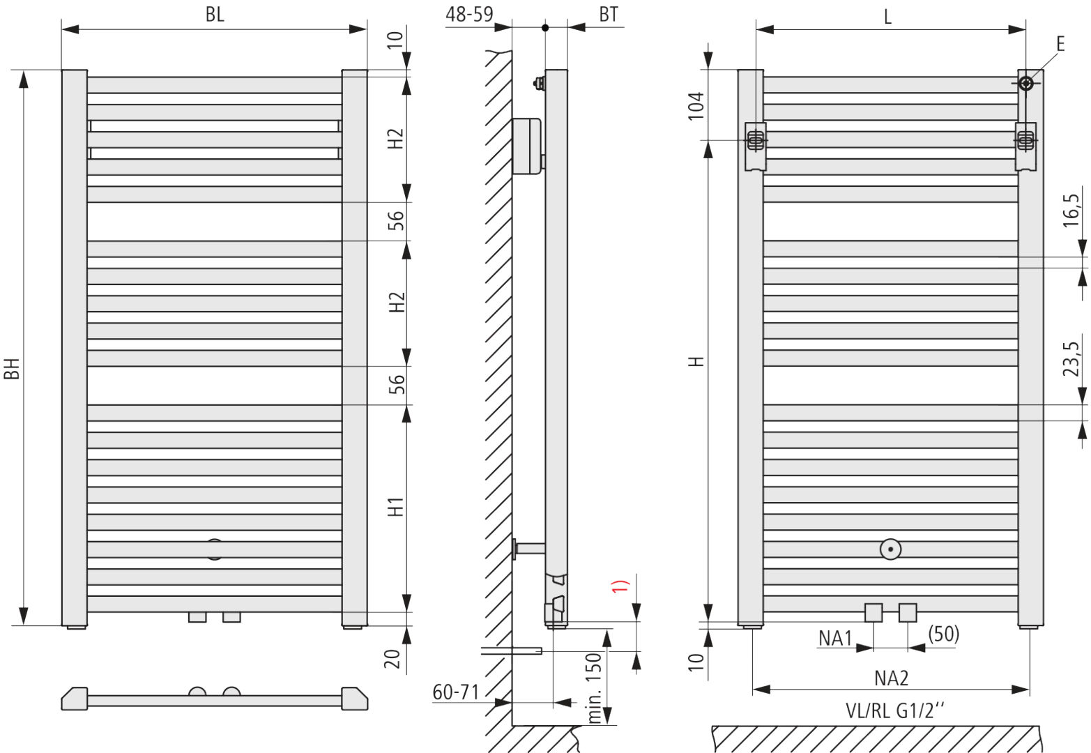 Kermi Geneo quadris BH 814x896x32 mm QN 680, RAL9016