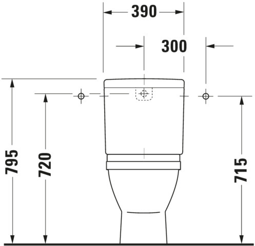 DU Stand-WC Kombi Starck 3 655 mm Tiefspüler, f.SPK, Abg.senkr., weiß