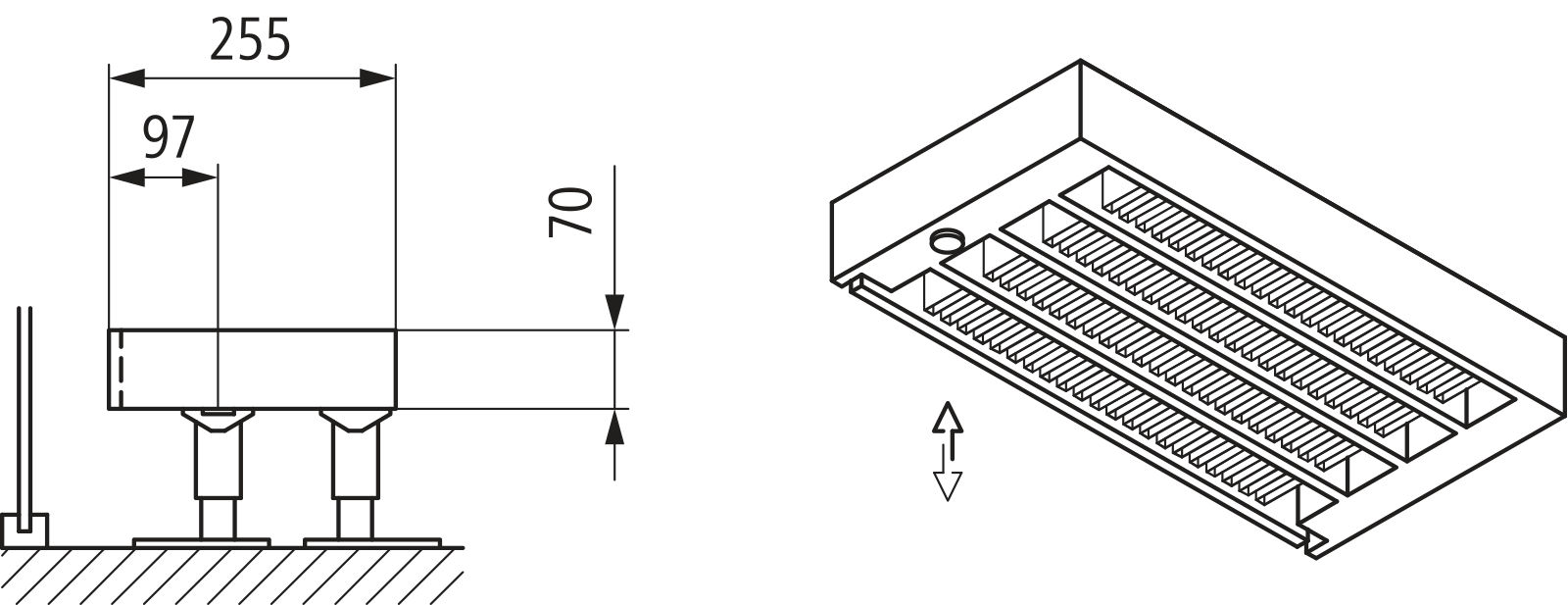 Kermi Kon m. Str. Typ44 BH280x255x700 QN1517,weiß,6bar,o. Abd.,AB Uni.