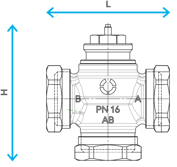 OVENTROP-Misch und Verteilventil Tri CTZ, DN32 OVENTROP-Misch und Verteilventil Tri CTZ, DN32