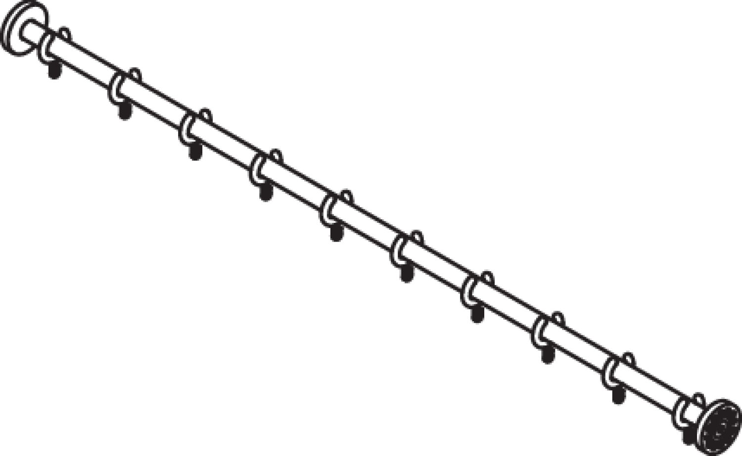 HEWI Vorhangstange, D25 mm, L=1219mm, Schliff