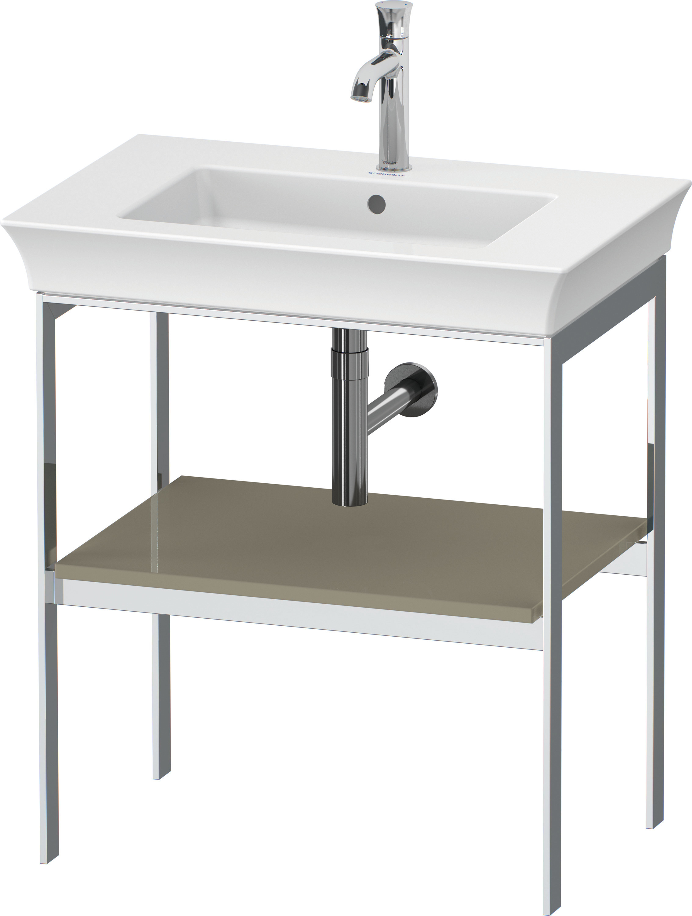Duravit Metallkonsole bodenst. White Tulip 760x684x450mm, Steingrau Hochglanz