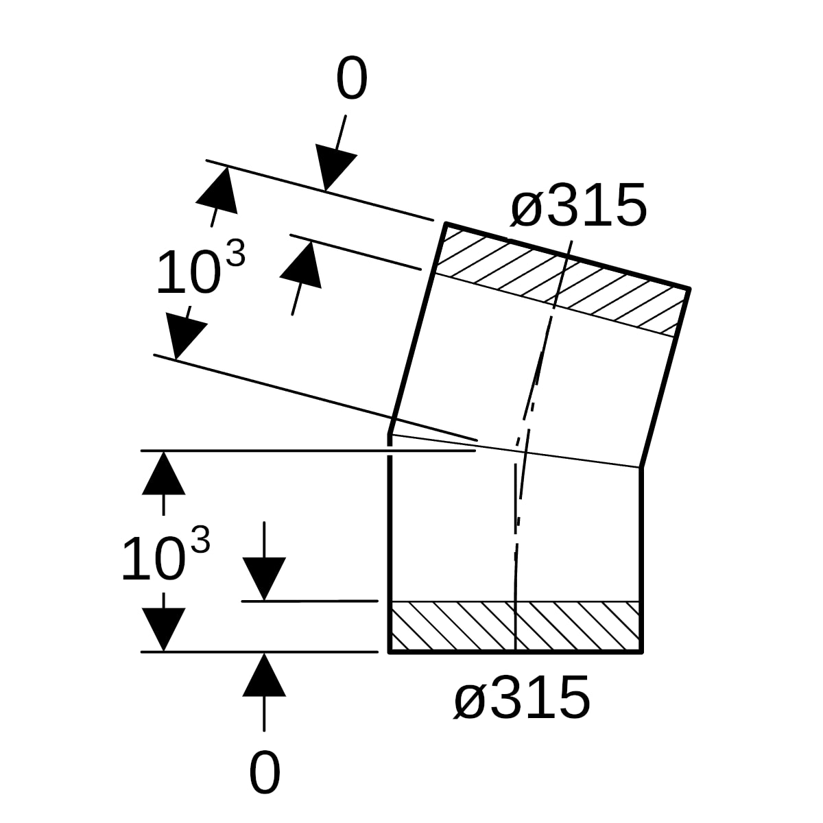 Geberit PE Segmentbogen 15Gr d315