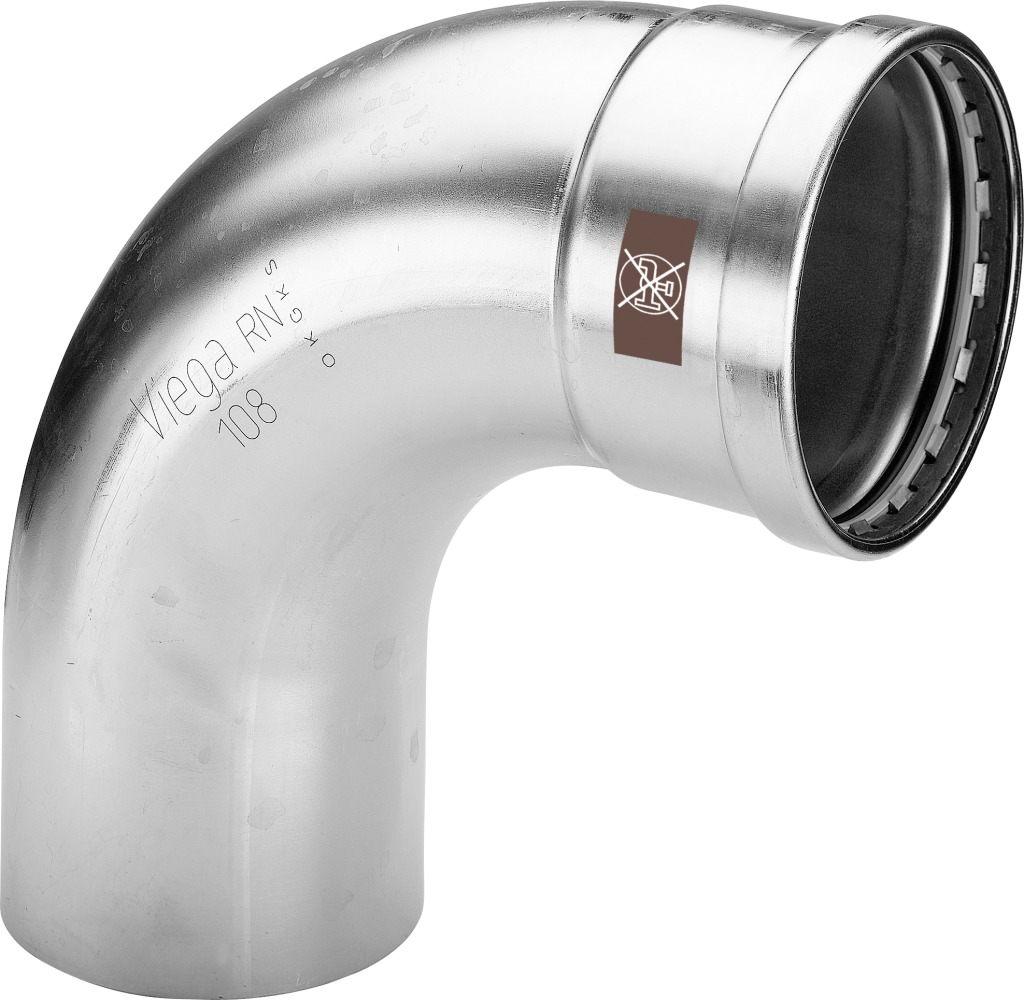 Viega Bogen 90 Grad mit SC Temponox XL 1716.1XL in 76,1mm Stahl nichtrostend