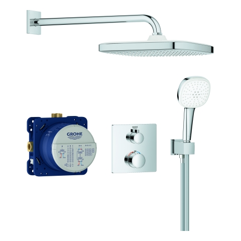 GROHE UP-Duschsystem Grohtherm 34871 mit FMS eck./SmartBox/Kopfb./Brauseset chrom