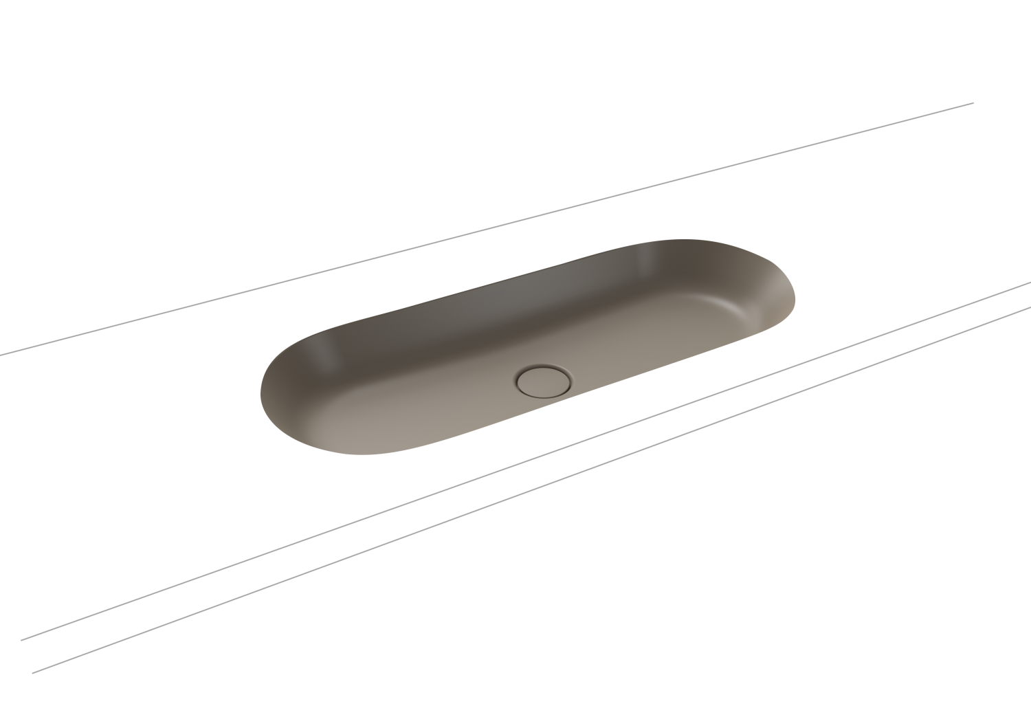 KA WB CENTRO UNTERBAUWASCHTISCH Mod.3060 ,910x380mm,warm grey 60,PEFF,AD,oÜL