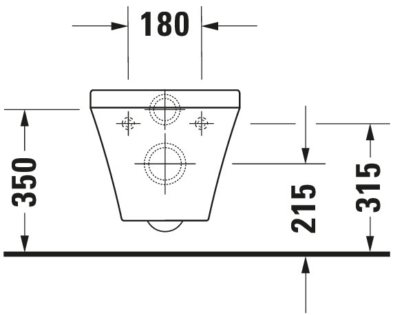 DU Wand-WC DuraStyle 540 mm Tiefspüler, Durafix, weiß