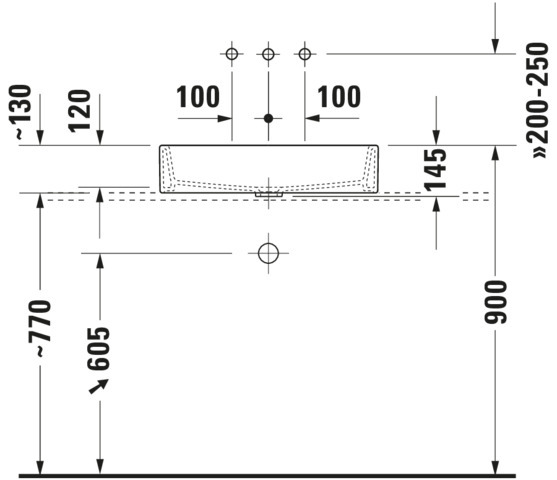 DU Aufsatzbecken Vero Air 600mm o. ÜL, o.HLB, geschl., weiß