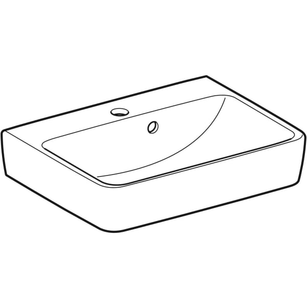 Geberit Renova Plan Handwaschbecken, 50x38cm m. Hl. mi., m. Ül., weiß, KeraTect