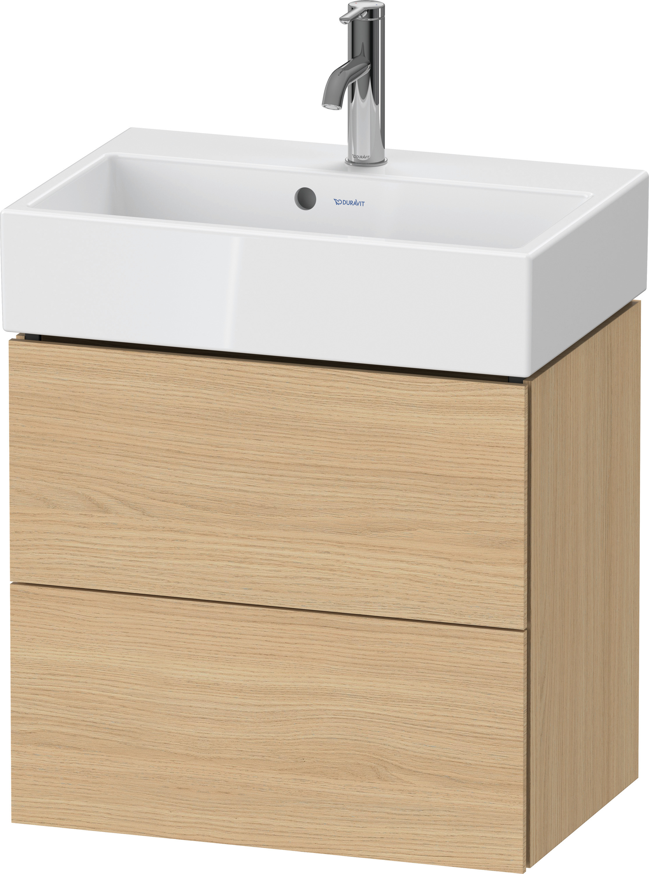 Duravit WTU L-Cube wandhängend, 2 Schubk. 544x584x391mm, Eiche Natur