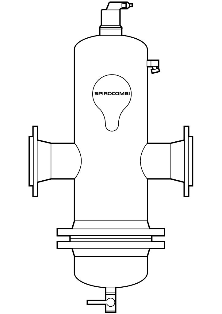 Spirotech Luft- u. Schlammabscheider SpiroCombi DN 80, demont., Flansch, 10 bar, 110 Gr