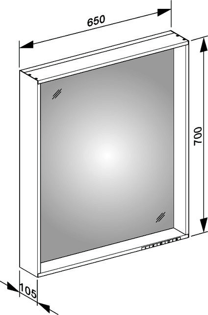 KEUCO Lichtspiegel X-Line 33297, weiß. 650x700x105mm