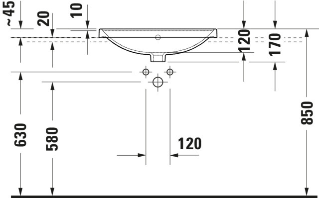 Duravit Einbau-WT D-Neo, 600 mm geschl.,m.ÜL.,m.HLB,1 HL,weiß